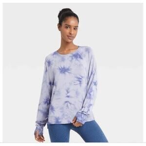 JoyLab Lightweight Soft Purple Tie Dye Sweatshirt - Size Small 💜✨💜